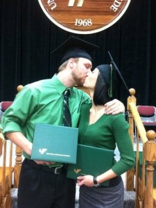 graduation kiss