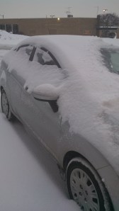 snowy car